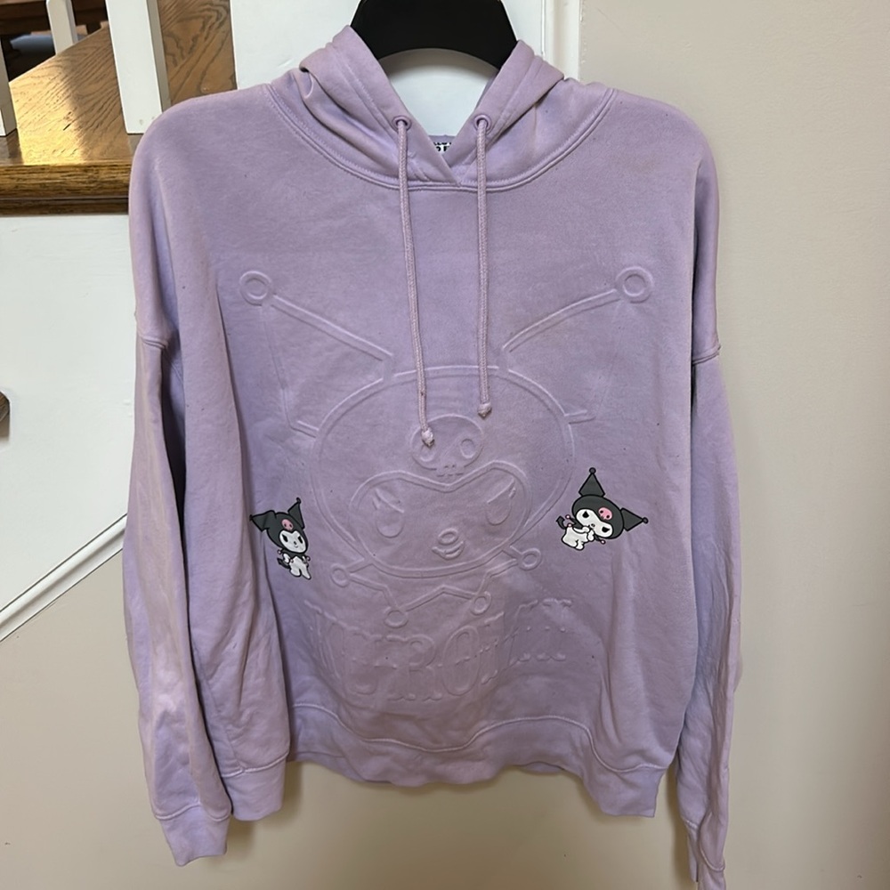 Hello Kitty Kuromi S oversized Lavender Hoodie Sweatshirt
